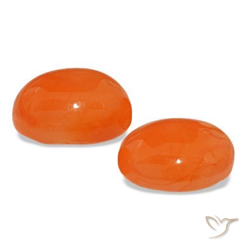 Gemas de cornalina naranja natural de 5,06 ct, corte óvalo, translúcido