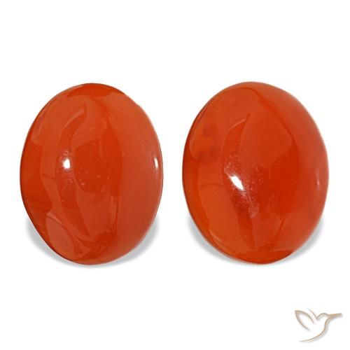 Cornalina naranja de 4,56 ct, ovalado, translúcido