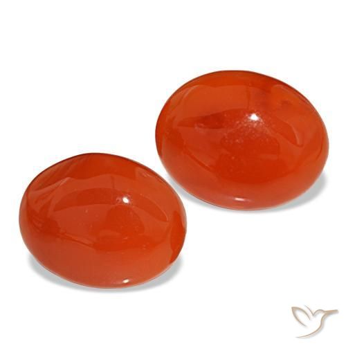 Gemas de cornalina naranja natural de 4,56 ct, corte óvalo, translúcido