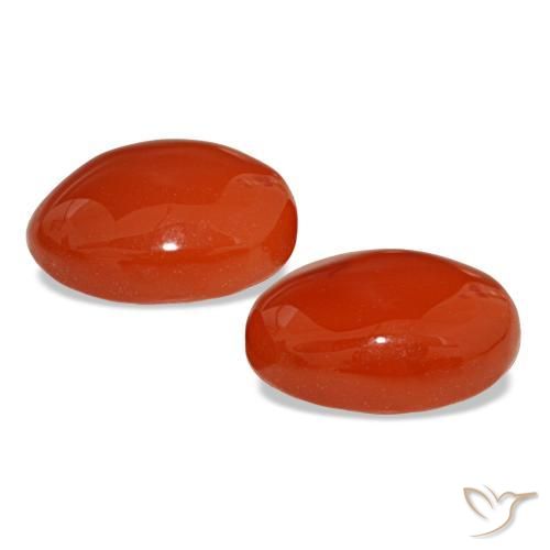 Gemas de cornalina naranja natural de 4,56 ct, corte óvalo, translúcido