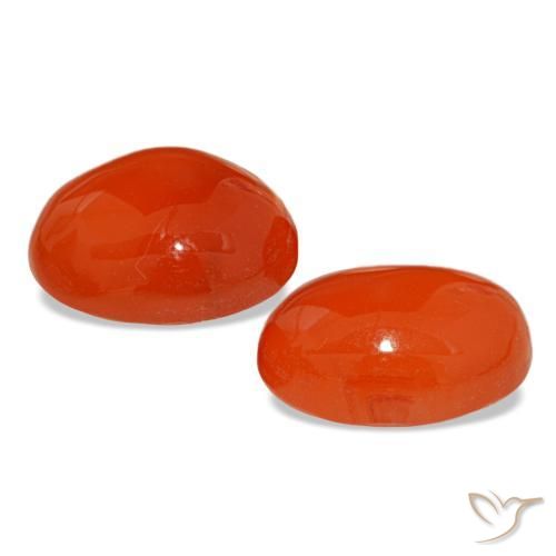 Gemas de cornalina rojo natural de 4,82 ct, corte óvalo, translúcido