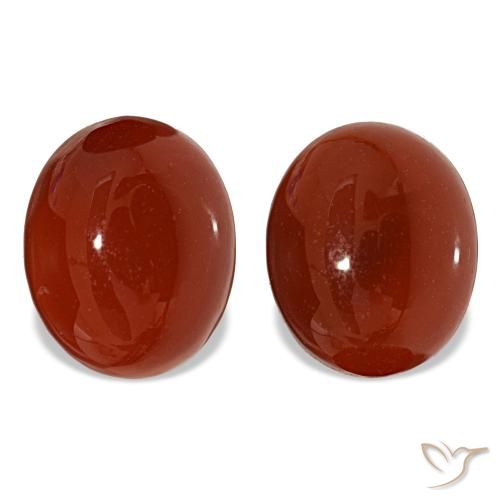 Cornalina rojo de 7,52 ct, ovalado, translúcido