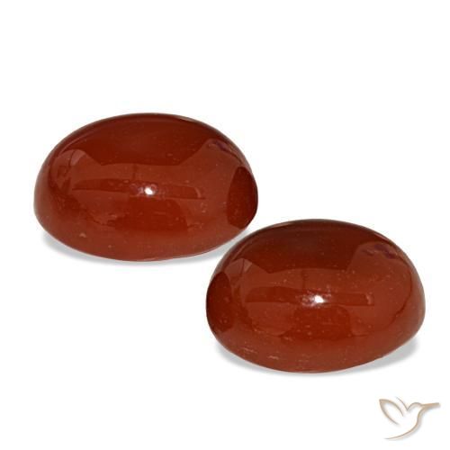 Gemas de cornalina rojo natural de 7,52 ct, corte óvalo, translúcido