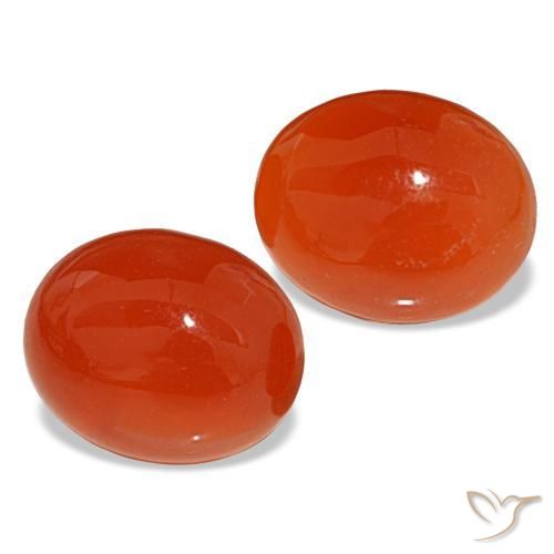 Gemas de cornalina rojo natural de 7,26 ct, corte óvalo, translúcido