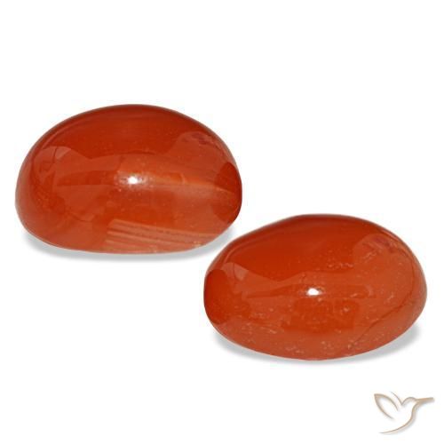 Gemas de cornalina rojo natural de 7,26 ct, corte óvalo, translúcido