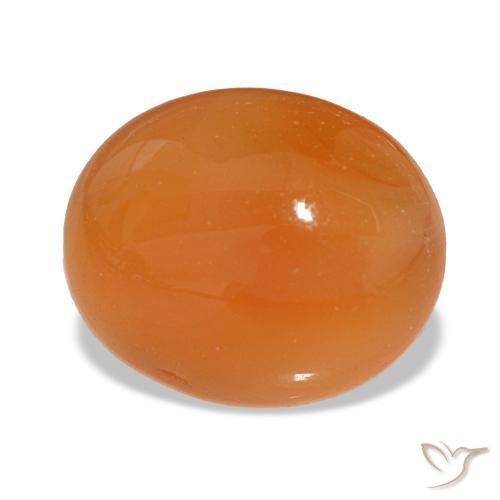 Cornalina naranja natural de 3,32 ct, corte óvalo, translúcido