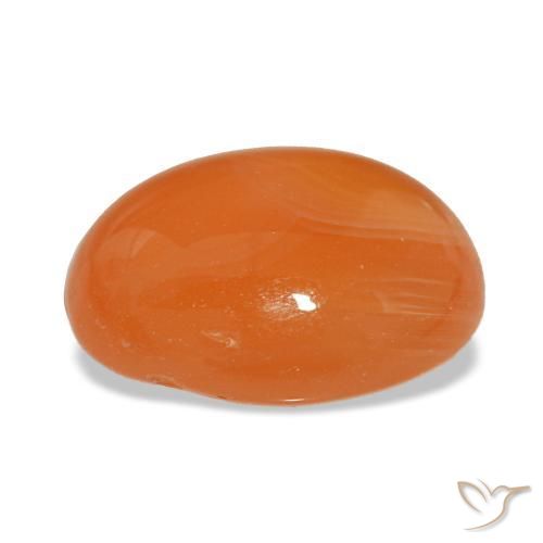 Cornalina naranja natural de 3,32 ct, corte óvalo, translúcido