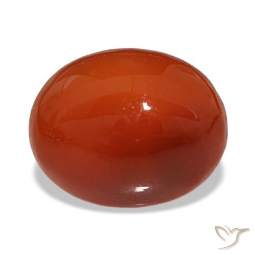 Cornalina rojo de 3,06 ct, ovalado, translúcido