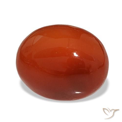 Cornalina rojo natural de 3,06 ct, corte óvalo, translúcido