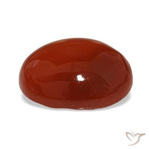 Cornalina rojo natural de 3,06 ct, corte óvalo, translúcido