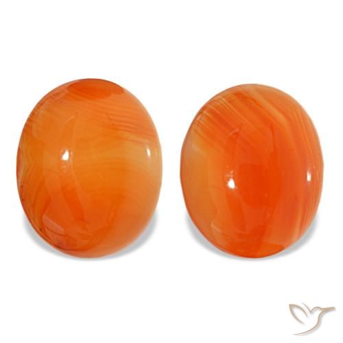 Gemas de cornalina naranja natural de 6,66 ct, corte óvalo, translúcido