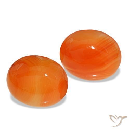 Gemas de cornalina naranja natural de 6,66 ct, corte óvalo, translúcido