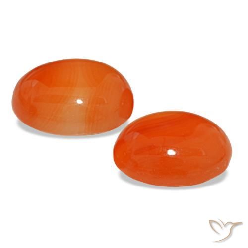 Gemas de cornalina naranja natural de 6,66 ct, corte óvalo, translúcido