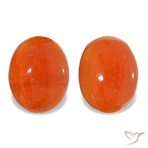 Cornalina rojo de 5,18 ct, ovalado, translúcido