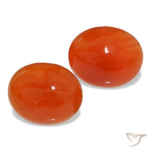 Gemas de cornalina naranja natural de 6,01 ct, corte óvalo, translúcido
