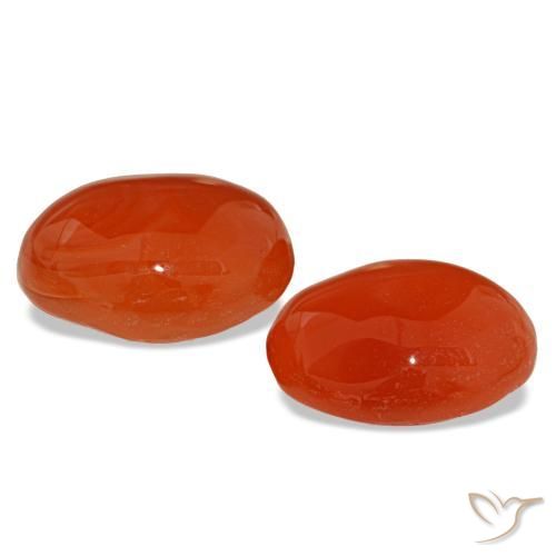Gemas de cornalina naranja natural de 6,01 ct, corte óvalo, translúcido