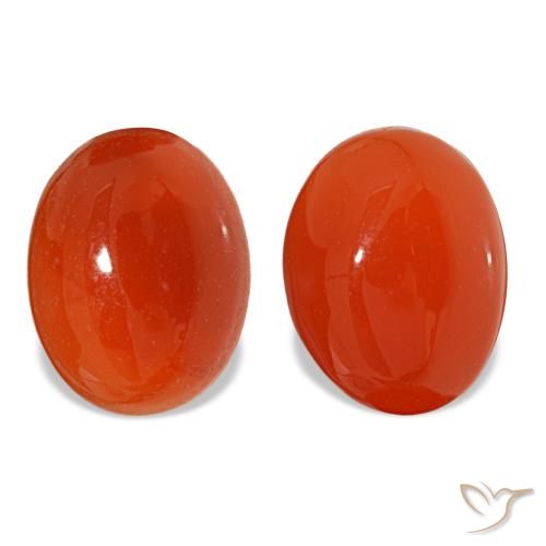 Gemas de cornalina naranja natural de 3,46 ct, corte óvalo, translúcido