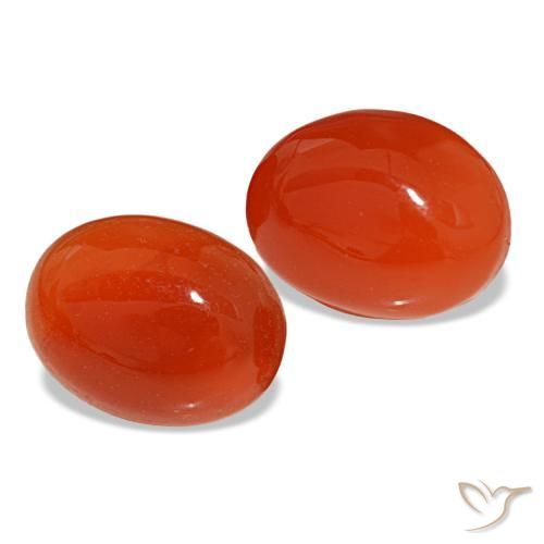 Gemas de cornalina naranja natural de 3,46 ct, corte óvalo, translúcido