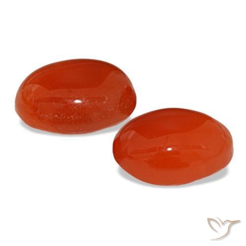 Gemas de cornalina naranja natural de 3,46 ct, corte óvalo, translúcido