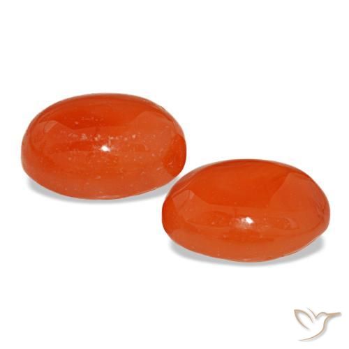 Gemas de cornalina naranja natural de 3,64 ct, corte óvalo, translúcido