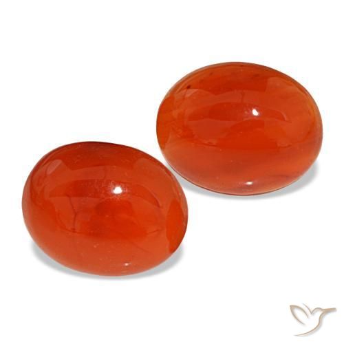 Gemas de cornalina naranja natural de 4,90 ct, corte óvalo, translúcido