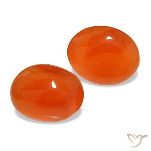 Gemas de cornalina naranja natural de 3,81 ct, corte óvalo, translúcido