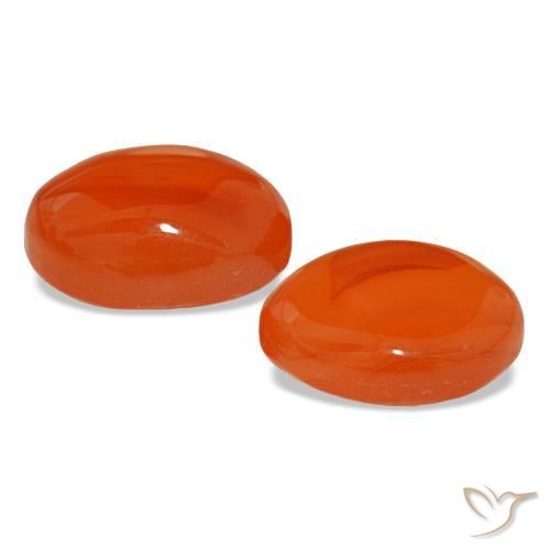 Gemas de cornalina naranja natural de 3,81 ct, corte óvalo, translúcido