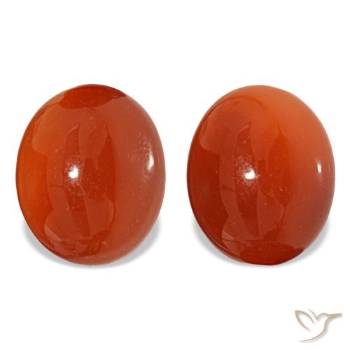Gemas de cornalina naranja natural de 5,88 ct, corte óvalo, translúcido