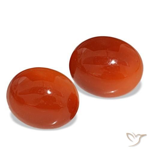 Gemas de cornalina naranja natural de 5,88 ct, corte óvalo, translúcido