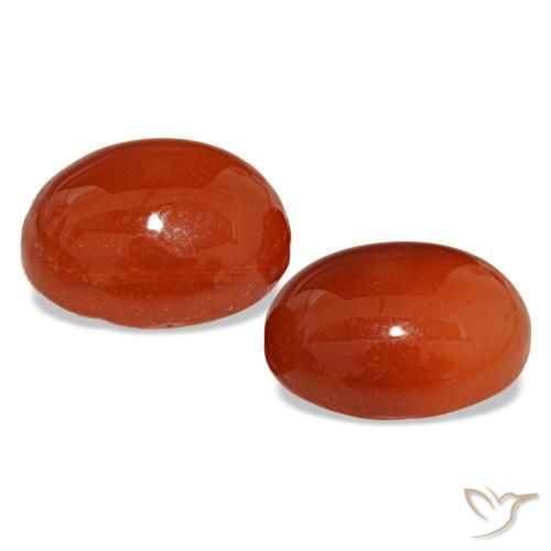 Gemas de cornalina naranja natural de 5,88 ct, corte óvalo, translúcido