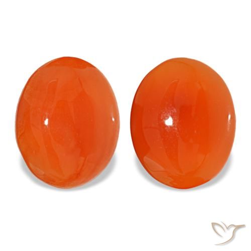 Gemas de cornalina naranja natural de 4,65 ct, corte óvalo, translúcido