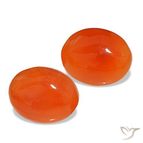 Gemas de cornalina naranja natural de 4,65 ct, corte óvalo, translúcido