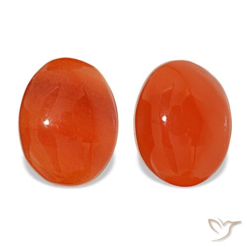 Gemas de cornalina naranja natural de 4,25 ct, corte óvalo, translúcido