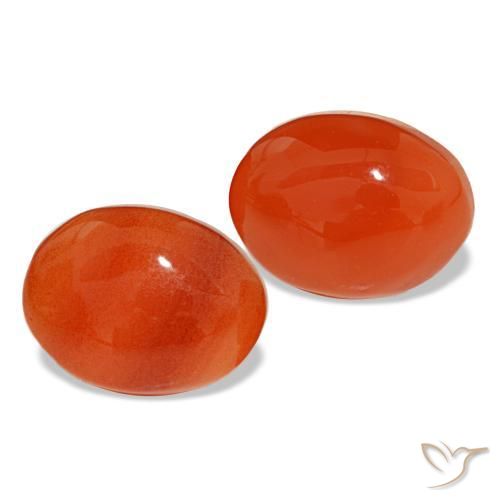 Gemas de cornalina naranja natural de 4,25 ct, corte óvalo, translúcido
