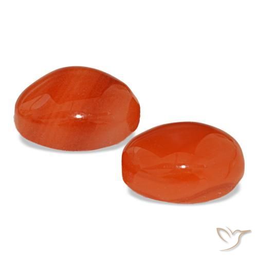 Gemas de cornalina naranja natural de 4,25 ct, corte óvalo, translúcido