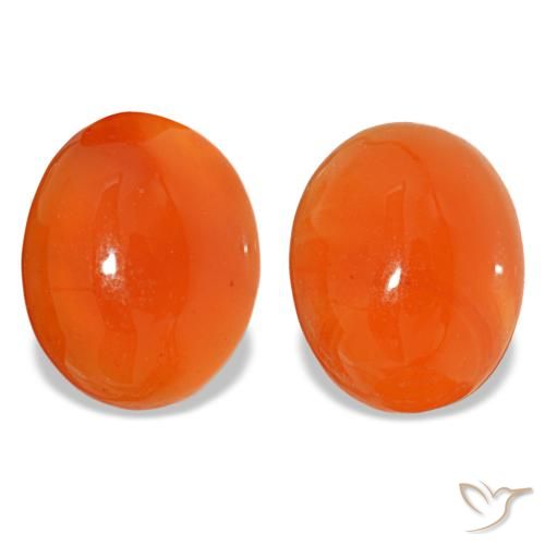 Gemas de cornalina naranja natural de 4,71 ct, corte óvalo, translúcido