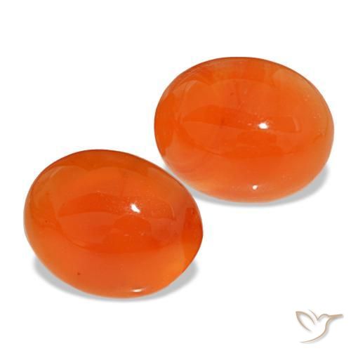 Gemas de cornalina naranja natural de 4,71 ct, corte óvalo, translúcido