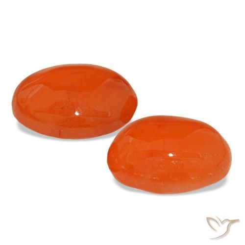 Gemas de cornalina naranja natural de 4,71 ct, corte óvalo, translúcido
