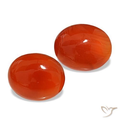 Gemas de cornalina naranja natural de 6,25 ct, corte óvalo, translúcido