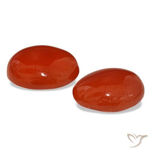 Gemas de cornalina naranja natural de 6,25 ct, corte óvalo, translúcido