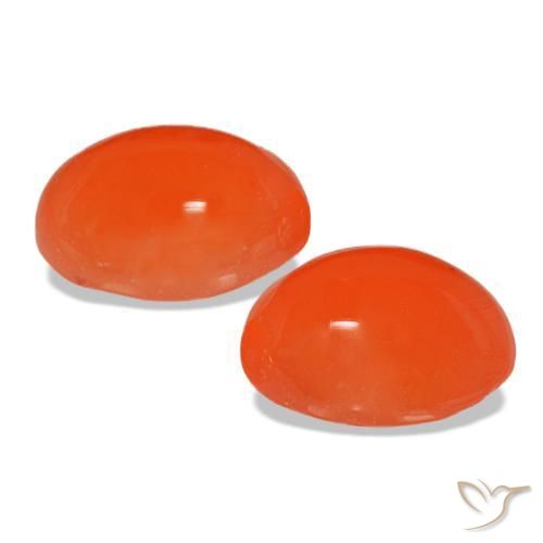 Gemas de cornalina naranja natural de 4,90 ct, corte óvalo, translúcido