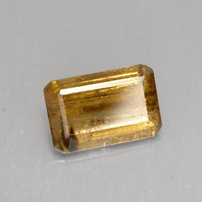 Casiterita marrón natural de 4,12 ct, corte esmeralda, SI