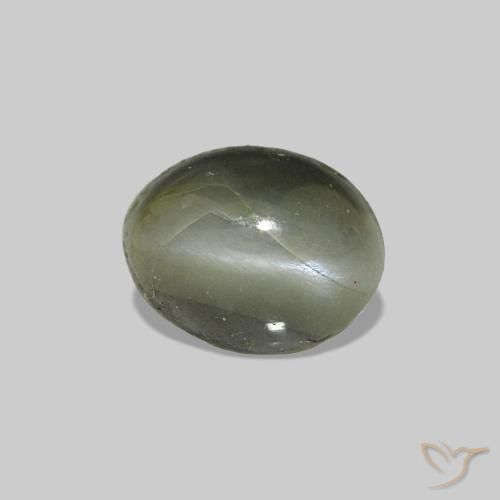Cat's Eye Alexandrite Verde medio natural de 0.71 ct, Ovalada, Opaco