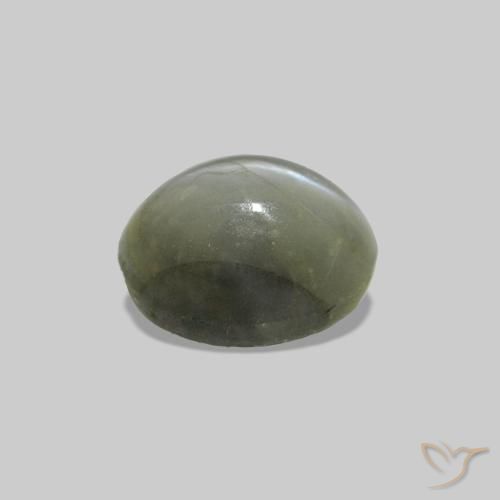 Cat's Eye Alexandrite Verde medio natural de 0.71 ct, Ovalada, Opaco