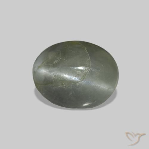 Cat's Eye Alexandrite Verde medio natural de 0.94 ct, Ovalada, Opaco
