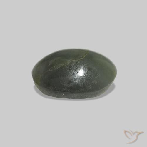 Cat's Eye Alexandrite Verde medio natural de 0.94 ct, Ovalada, Opaco