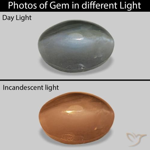 Cat's Eye Alexandrite Gris verdoso pálido natural de 0.78 ct, Ovalada, Opaco