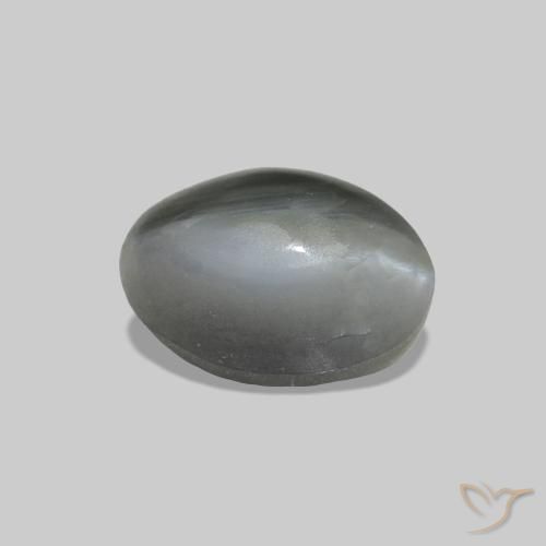 Cat's Eye Alexandrite Gris verdoso pálido natural de 0.78 ct, Ovalada, Opaco