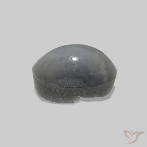 Cat's Eye Alexandrite Gris verdoso pálido natural de 0.78 ct, Ovalada, Opaco