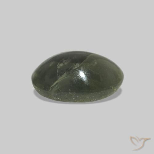 Cat's Eye Alexandrite Verde musgoso natural de 0.69 ct, Ovalada, Opaco